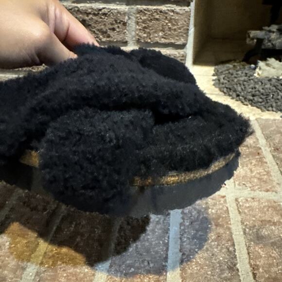 BIRKENSTOCK Papillio Daytona Shearling Teddy Sandals Black 37 / 6 US - Picture 10 of 16